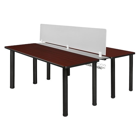 Kee Desking Kee Benching Systems, Black, Mahogany, Wood, Metal MBSPD6024MHBPBK